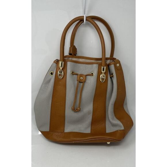 VALENTINA EUC CARRANO LEATHER DRAWSTRING BUCKET BAG - Picture 1 of 11